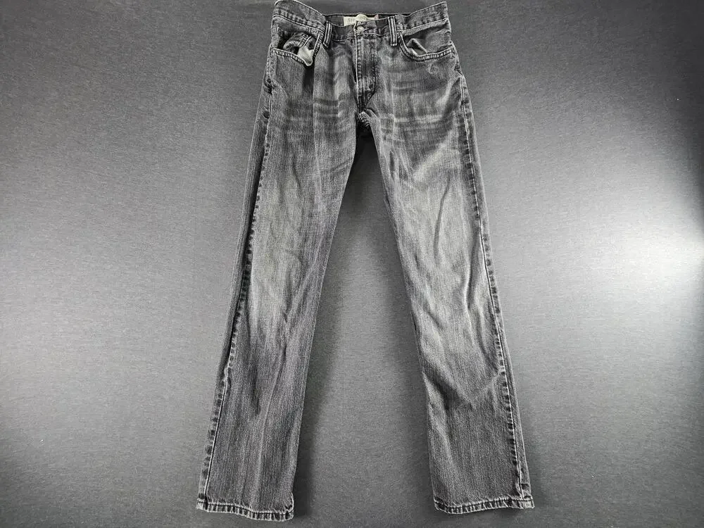 Levis 505 Jeans Mens 32x32 Gray Charcoal Wash Straight Fit Denim Classic Pants